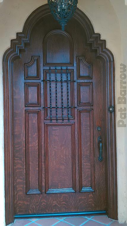 Antique Oak Entry Door stripped & Refinished @ Long Beach, California